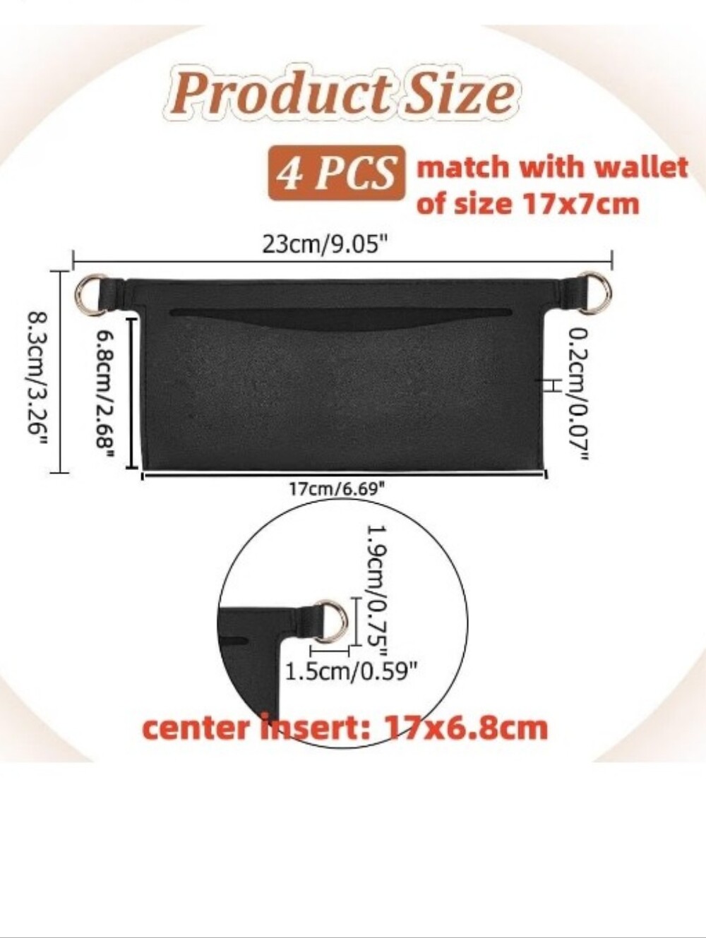 Wallet Cross-body & Shoulder Bag Conversion Insert - Chain NOT Included - Picture 2 of 5